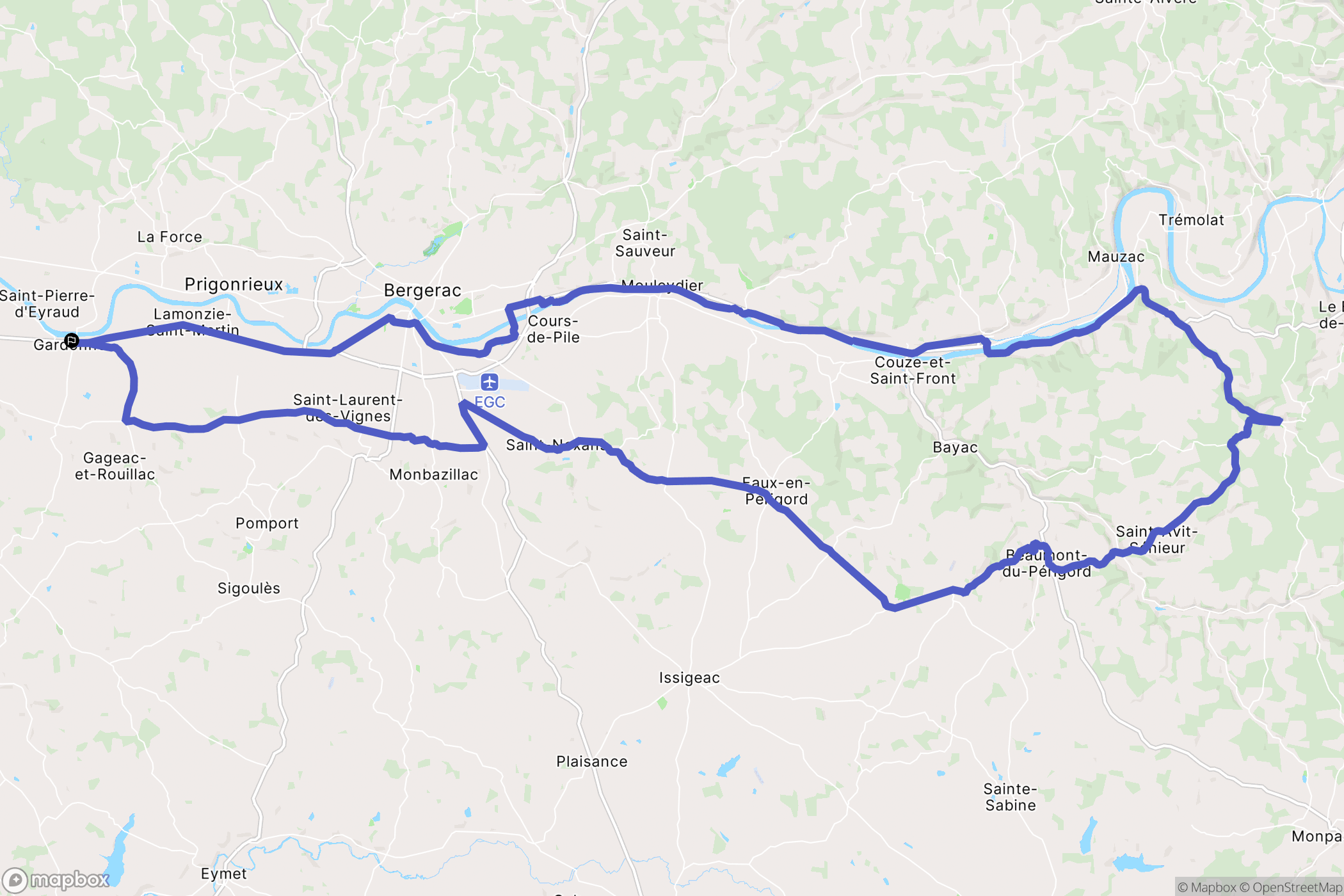 Gardonne : carte du parcours de randonnée - France