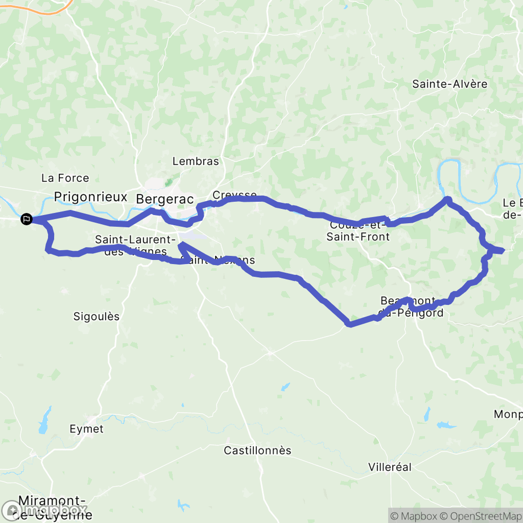 Gardonne : carte du parcours de randonnée - France