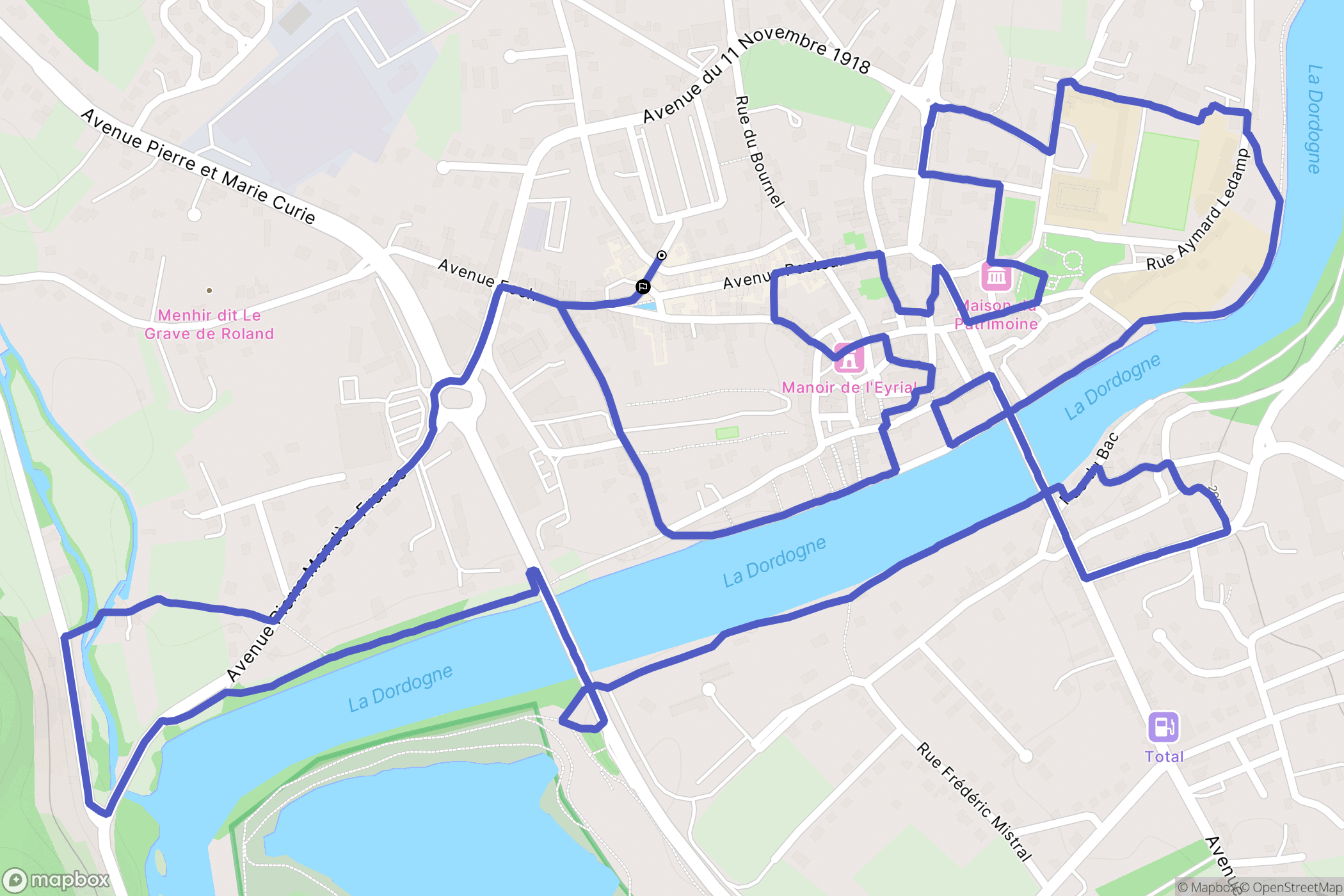 Argentat-sur-Dordogne : carte du parcours de randonnée - France