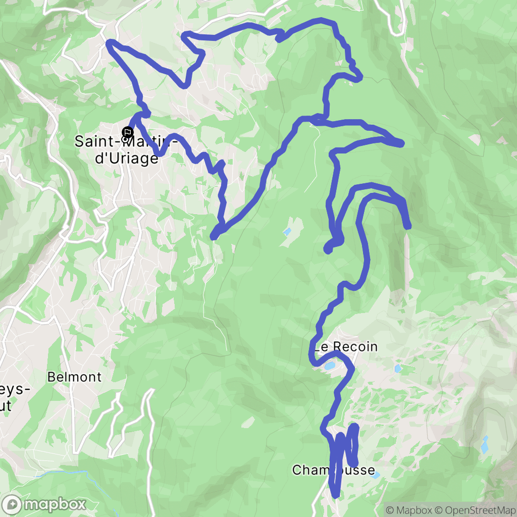 Saint-Martin-d'Uriage : carte du parcours de randonnée - France