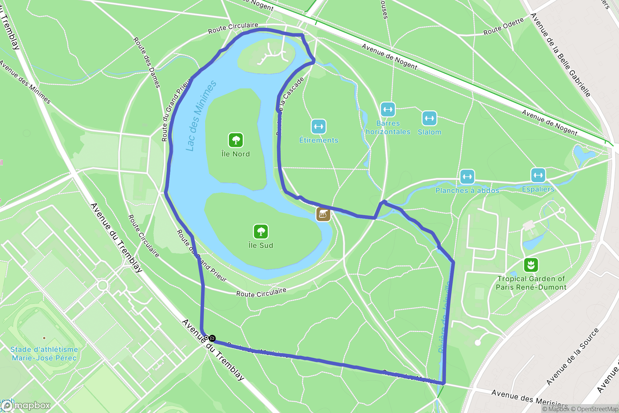 Paris : carte du parcours de randonnée - France