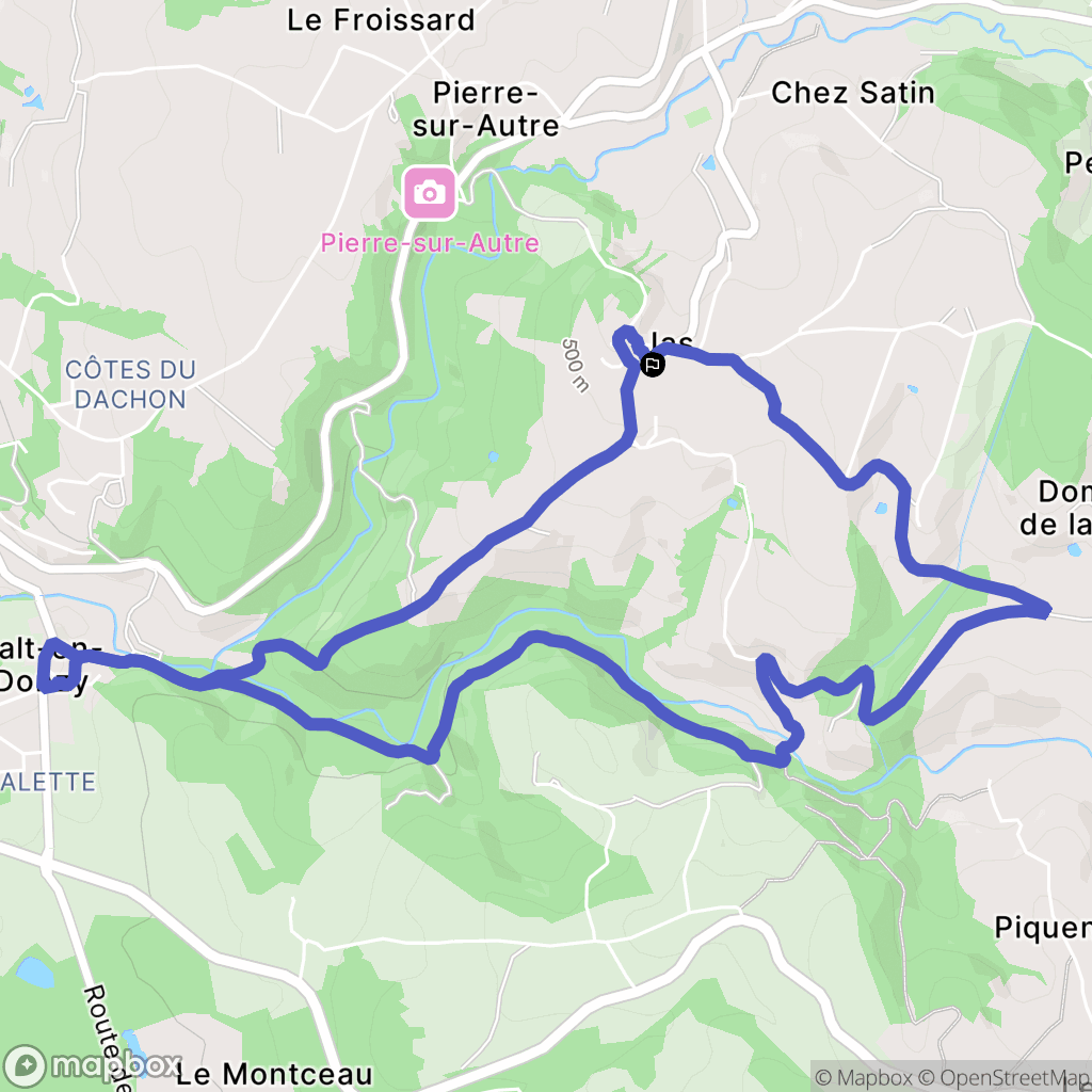 Jas : carte du parcours de randonnée - France