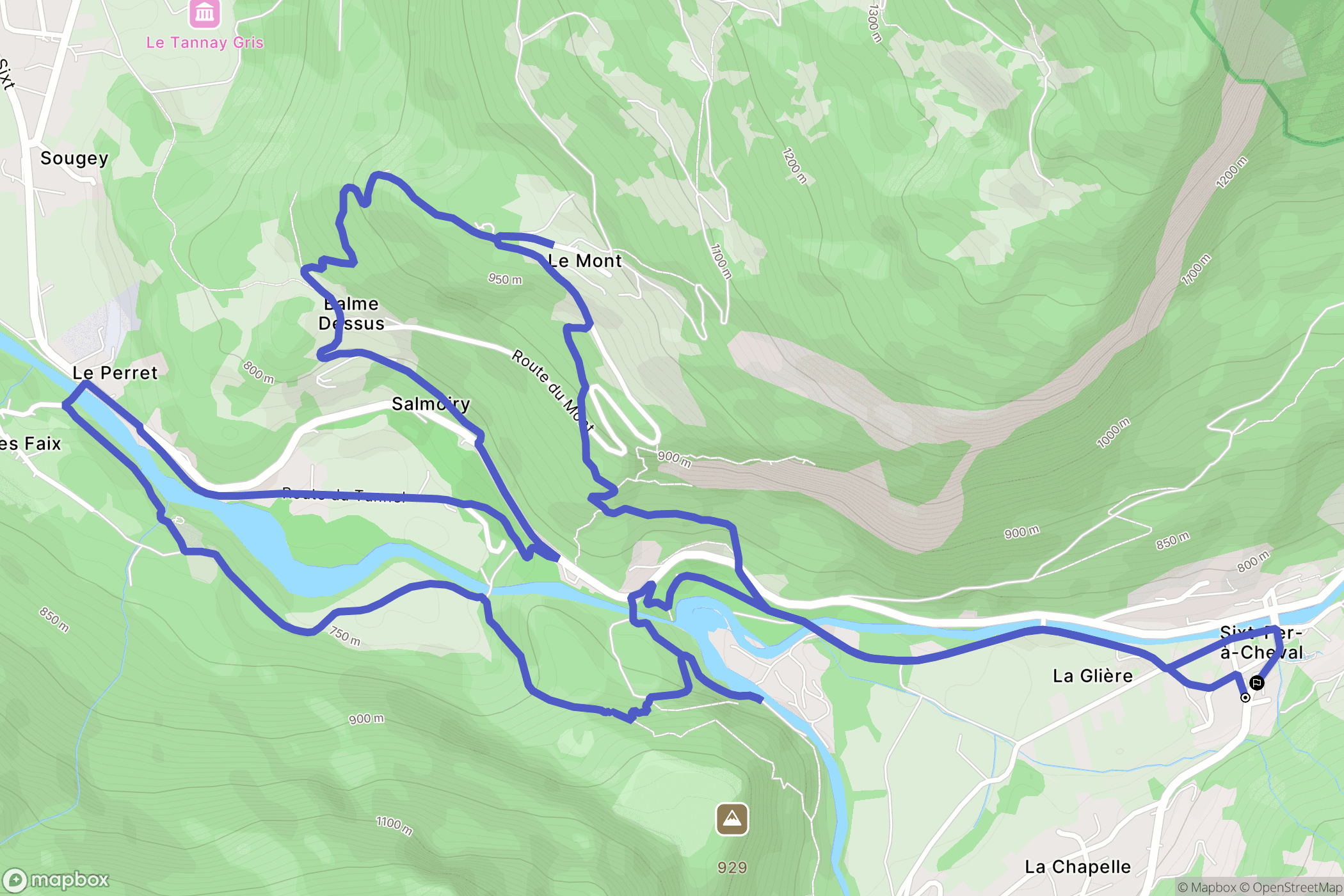 Sixt-Fer-à-Cheval : carte du parcours de randonnée - France