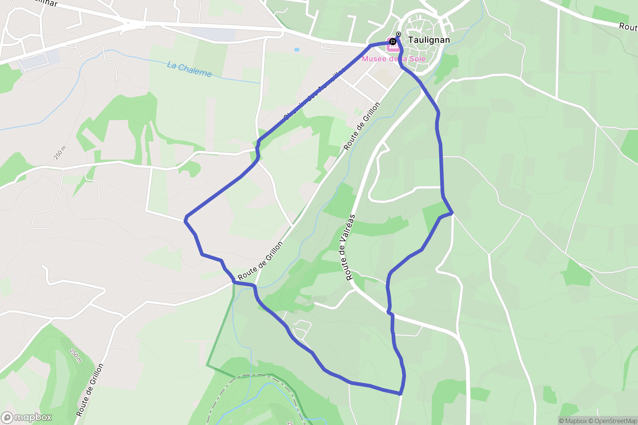 Taulignan : carte du parcours de randonnée - France