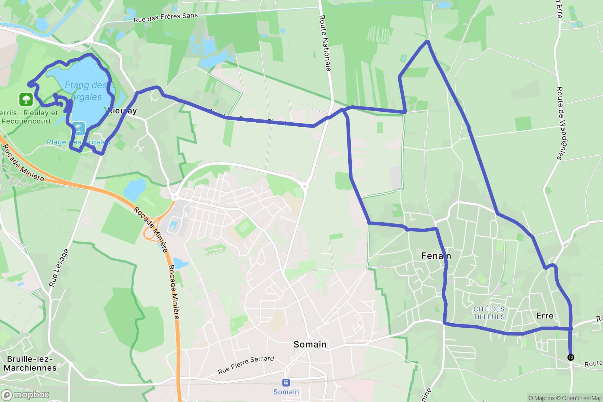 Hornaing : carte du parcours de randonnée - France