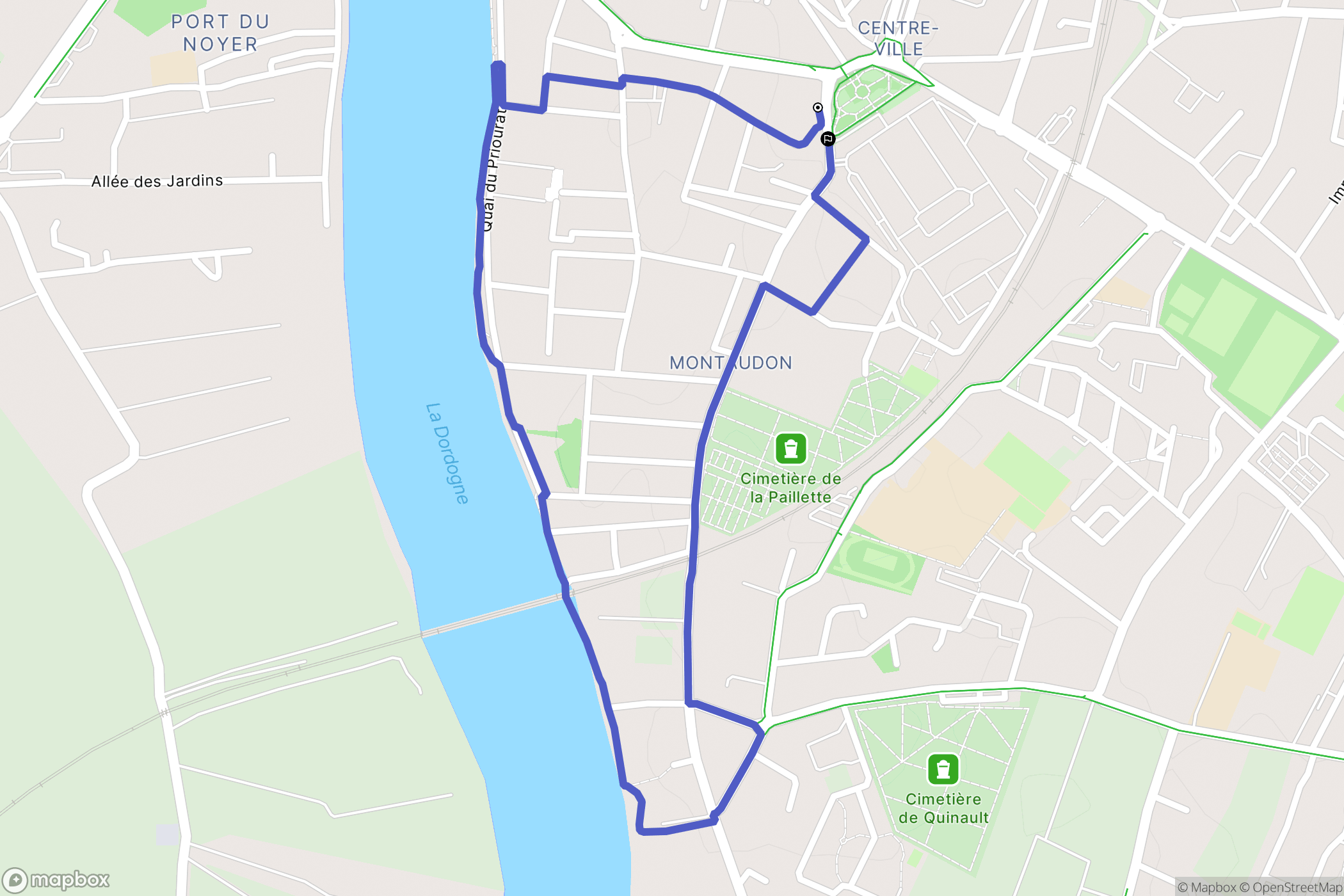 Libourne : carte du parcours de randonnée - France