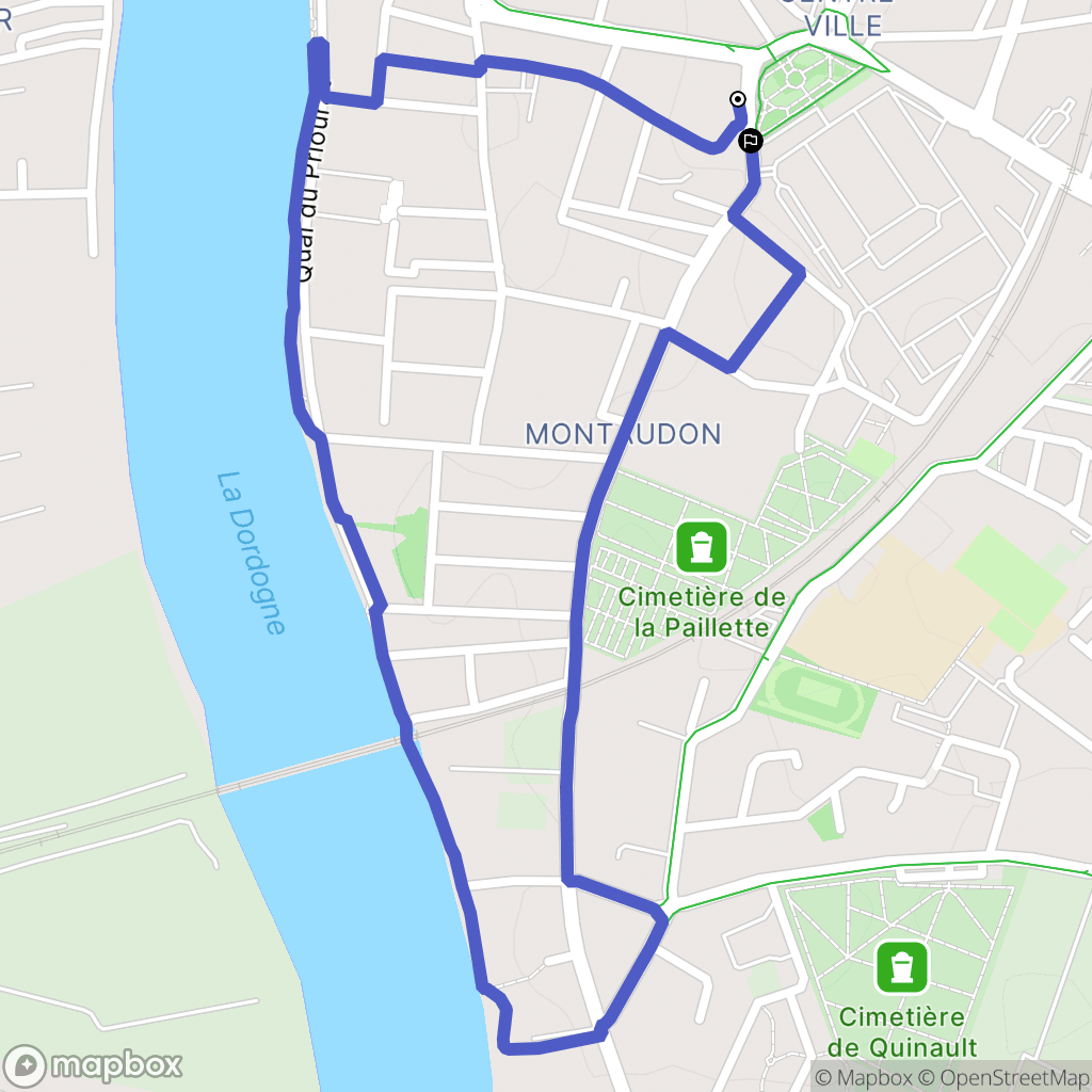 Libourne : carte du parcours de randonnée - France