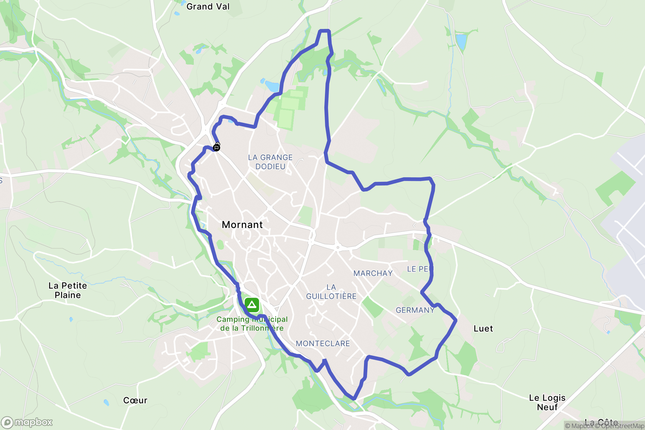 Mornant : carte du parcours de randonnée - France