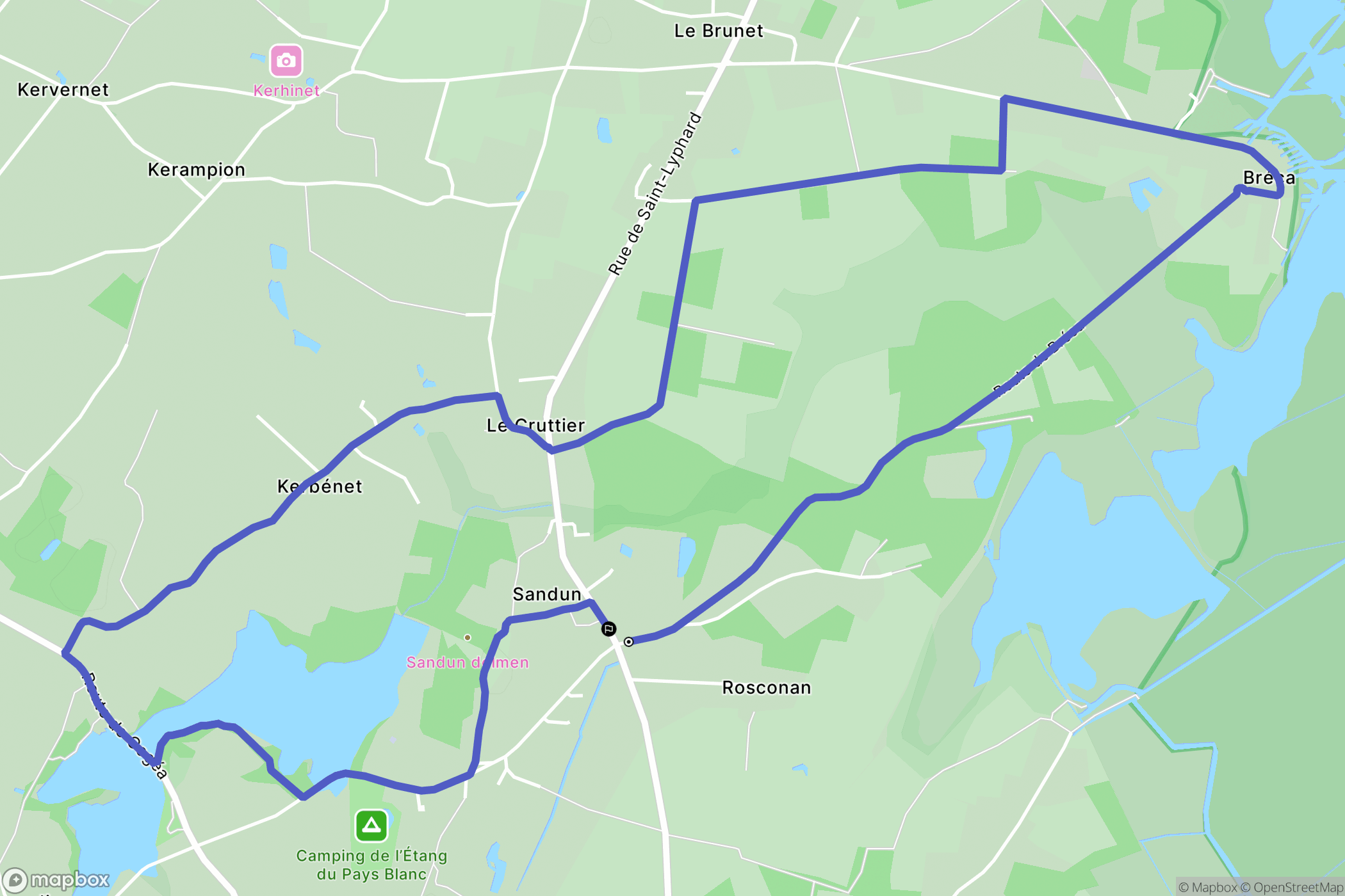 Guérande : carte du parcours de randonnée - France