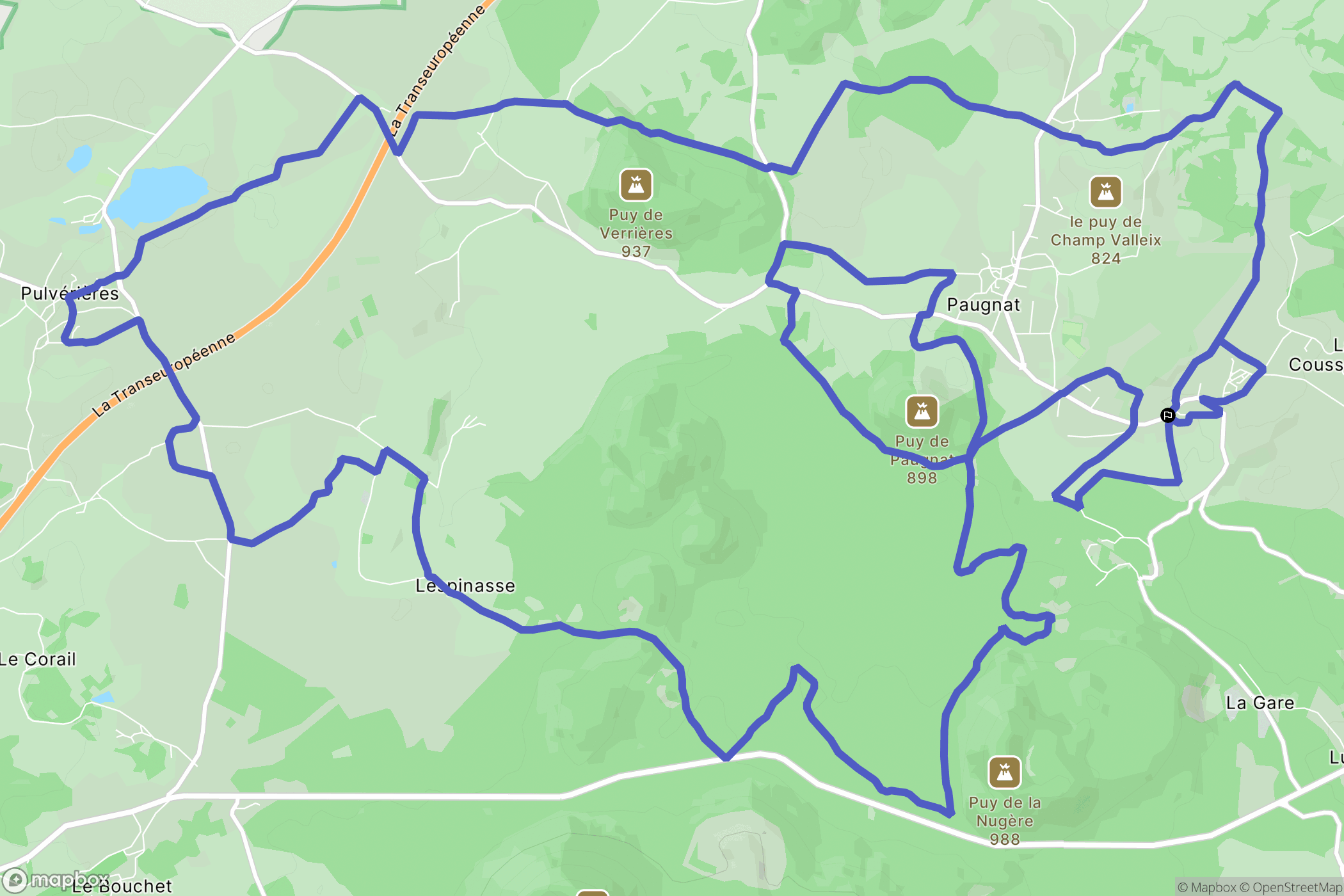 Volvic : carte du parcours de randonnée - France