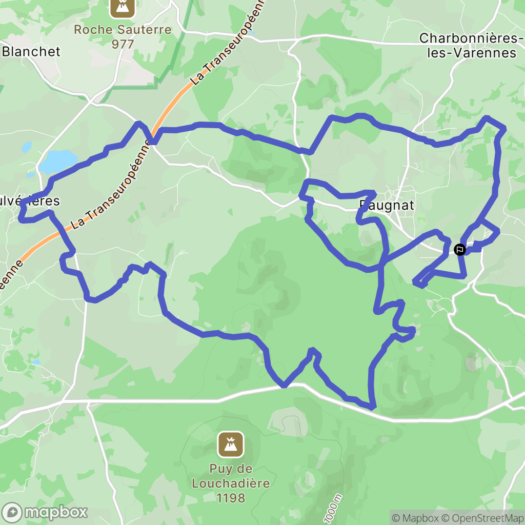 Volvic : carte du parcours de randonnée - France