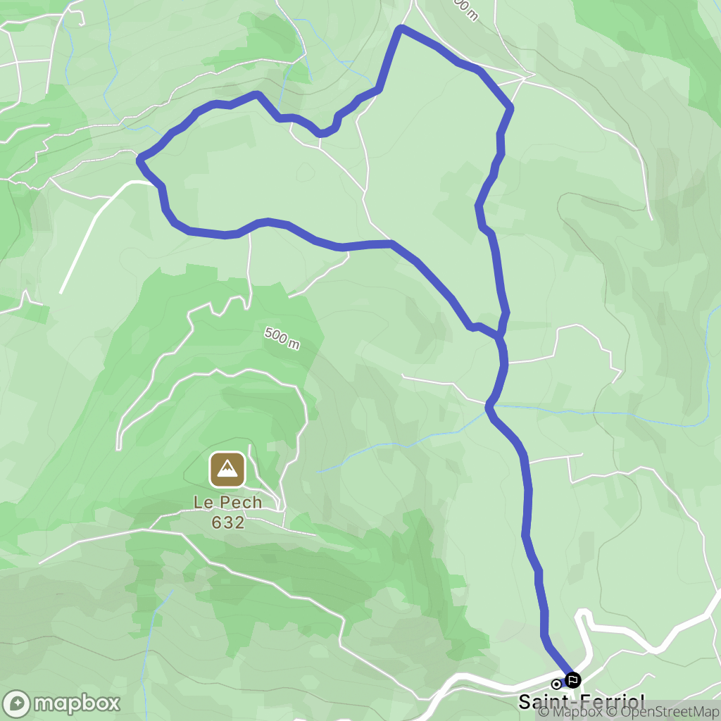 Saint-Ferriol : carte du parcours de randonnée - France