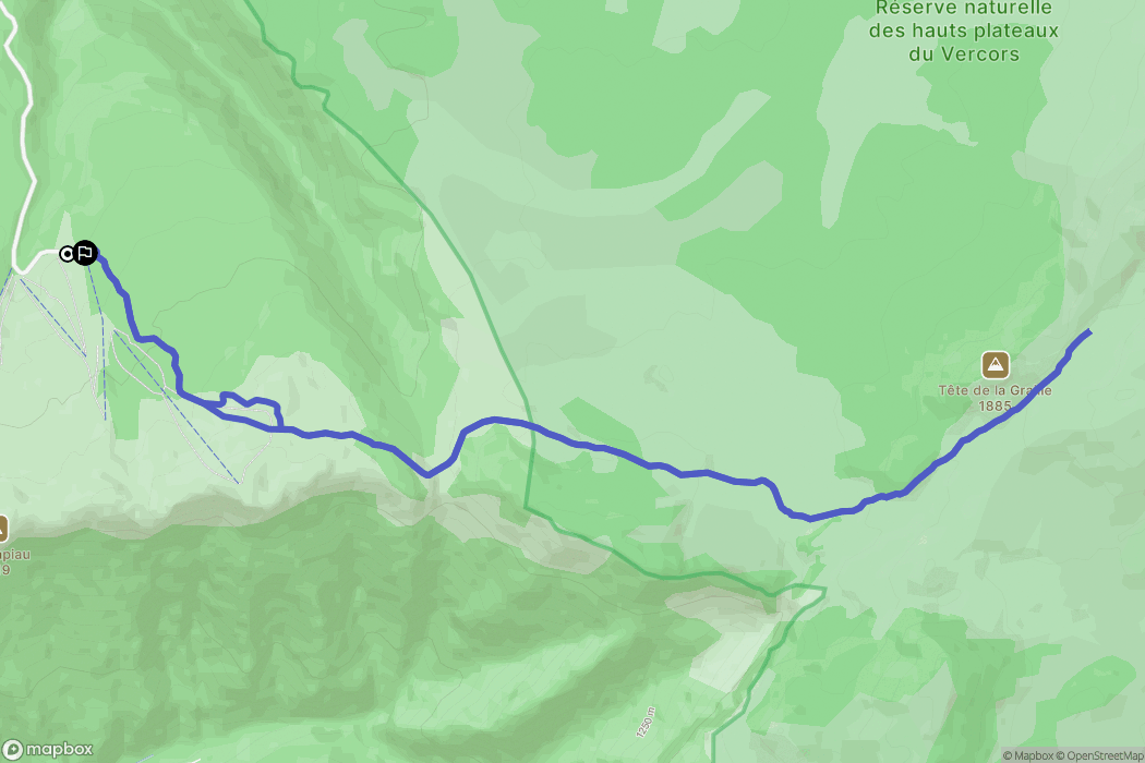 Saint-Agnan-en-Vercors : carte du parcours de randonnée - France