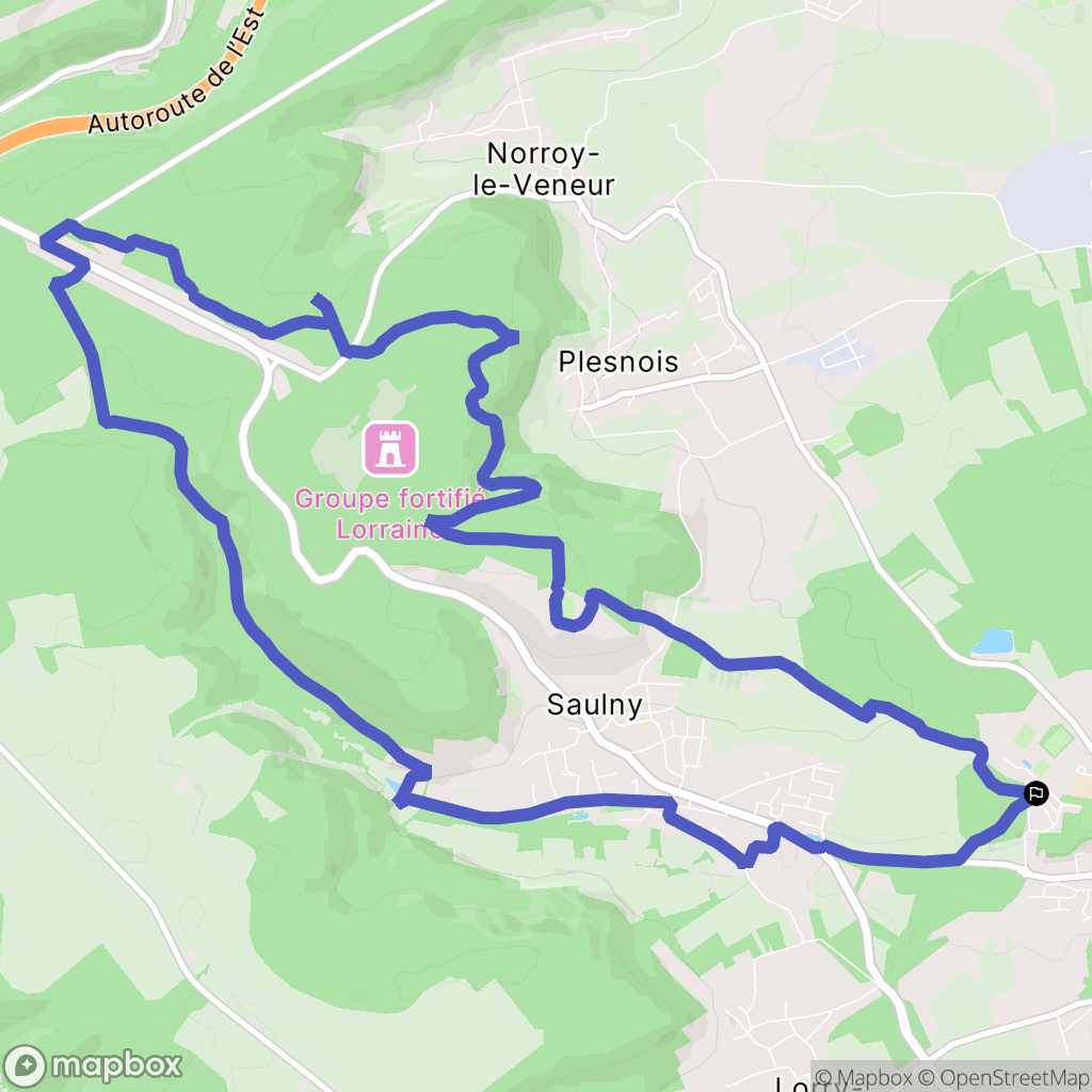 Woippy : carte du parcours de randonnée - France