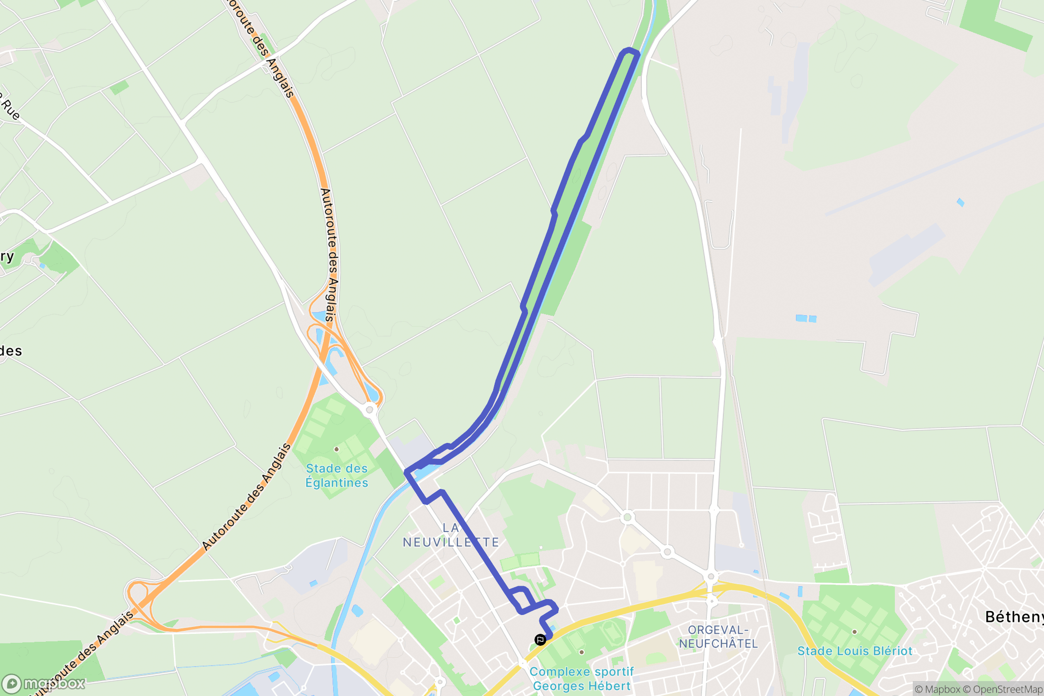 Reims : carte du parcours de randonnée - France