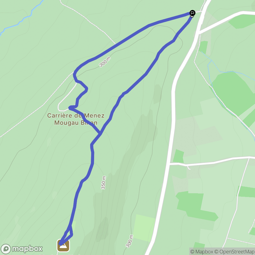 Botmeur : carte du parcours de randonnée - France