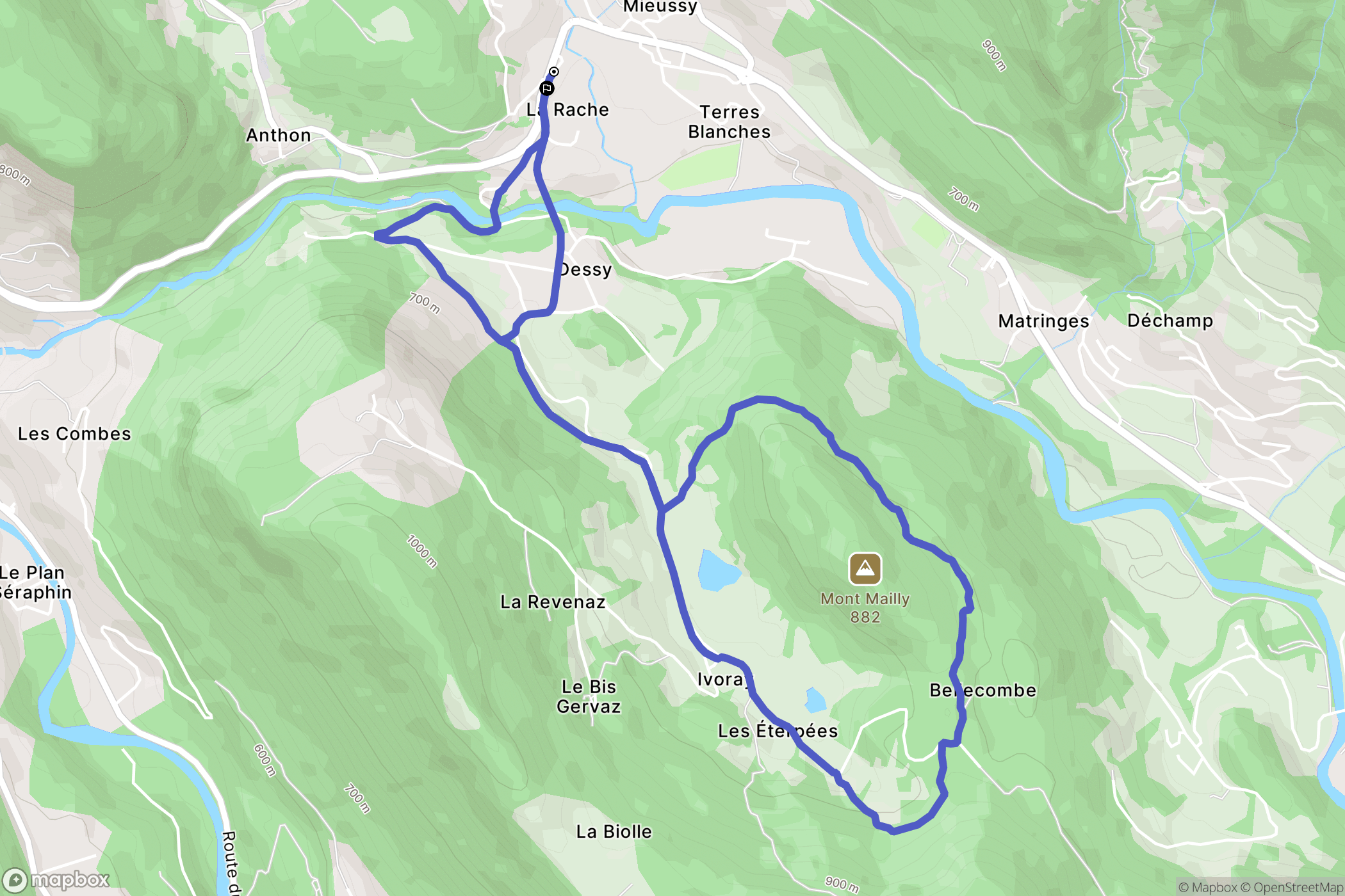 Mieussy : carte du parcours de randonnée - France
