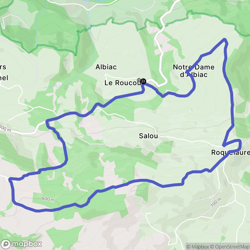 Lassouts : carte du parcours de randonnée - France
