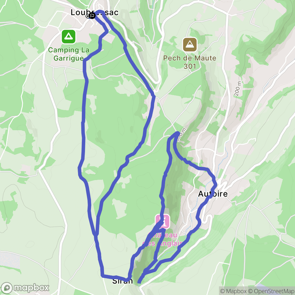 Loubressac : carte du parcours de randonnée - France
