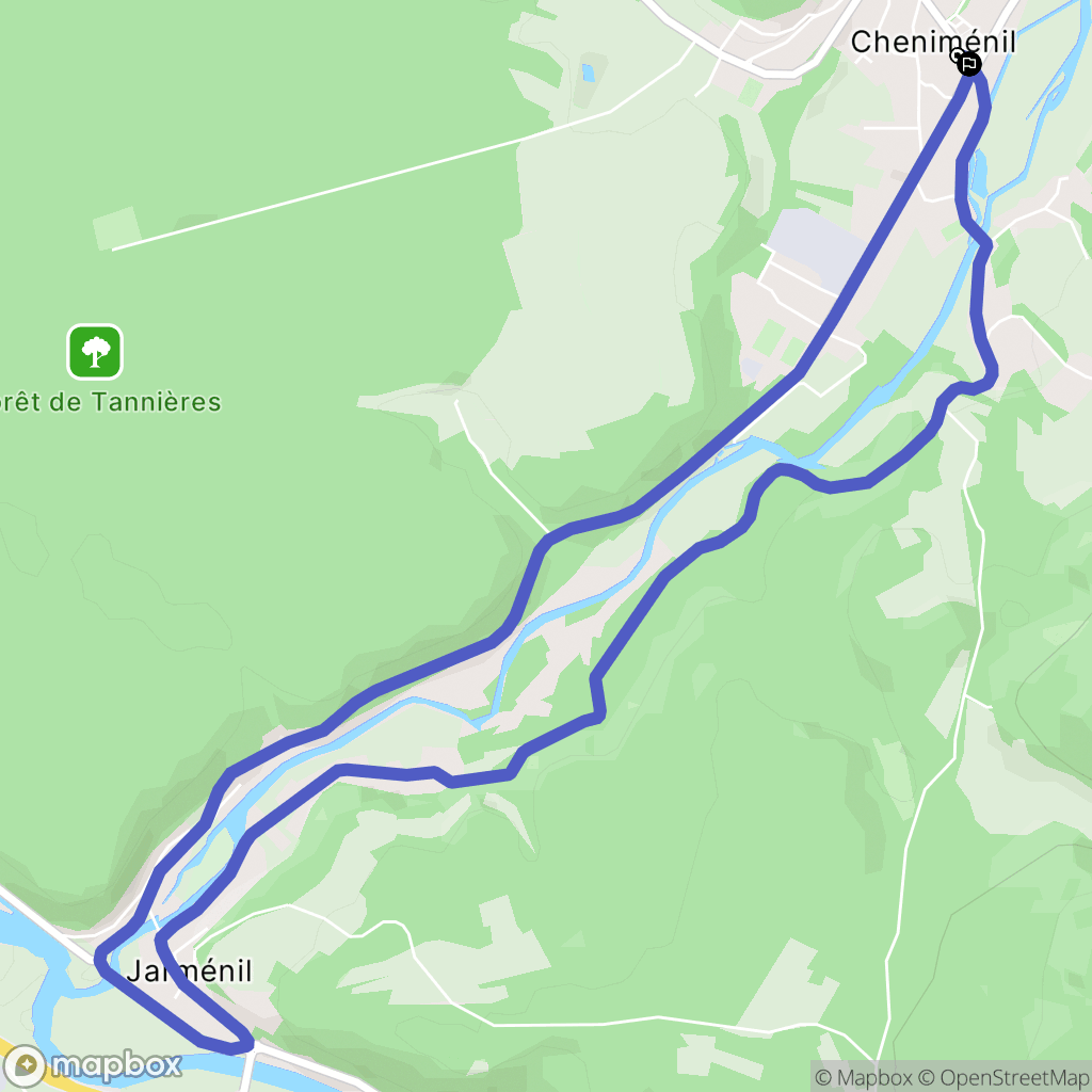 Cheniménil : carte du parcours de randonnée - France