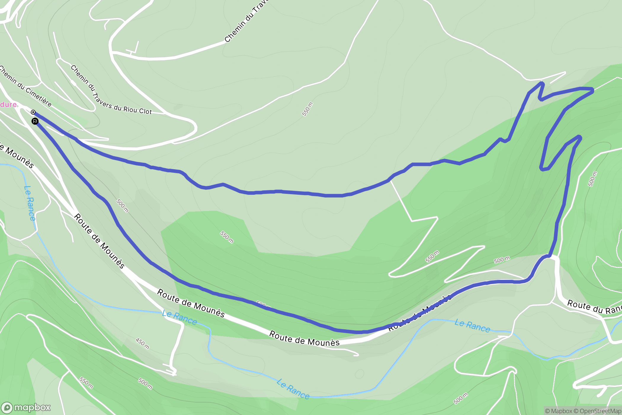 Belmont-sur-Rance : carte du parcours de randonnée - France