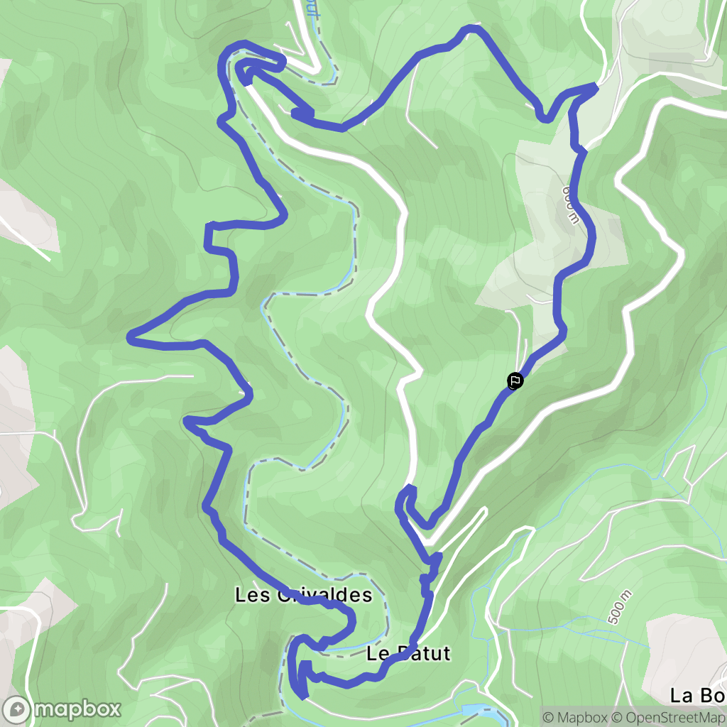 Murols : carte du parcours de randonnée - France