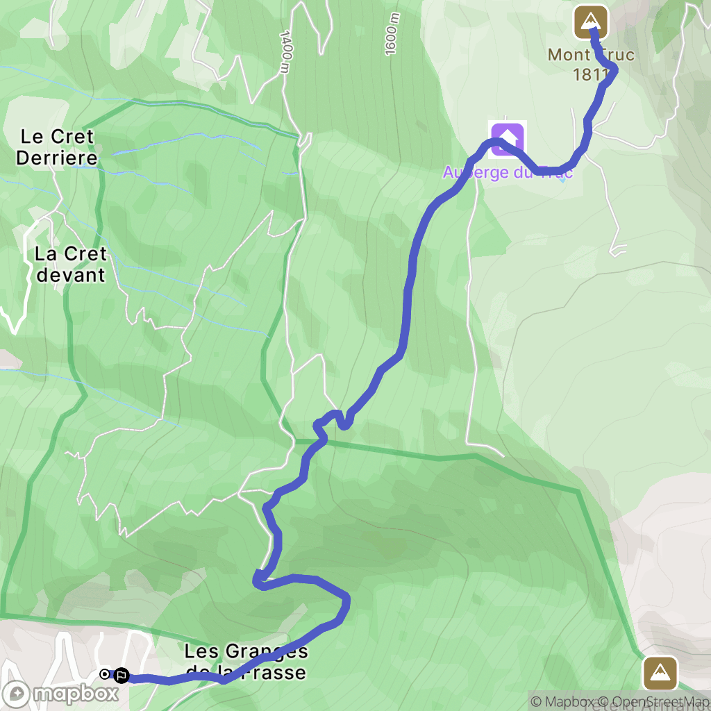 Les Contamines-Montjoie : carte du parcours de randonnée - France