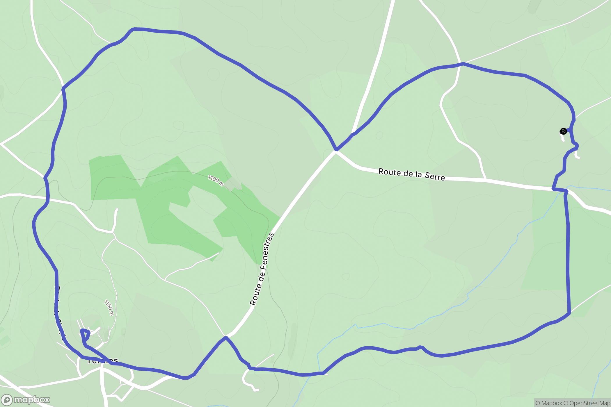 Termes : carte du parcours de randonnée - France