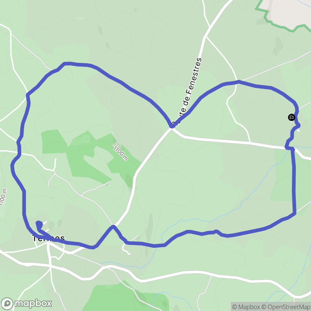Termes : carte du parcours de randonnée - France