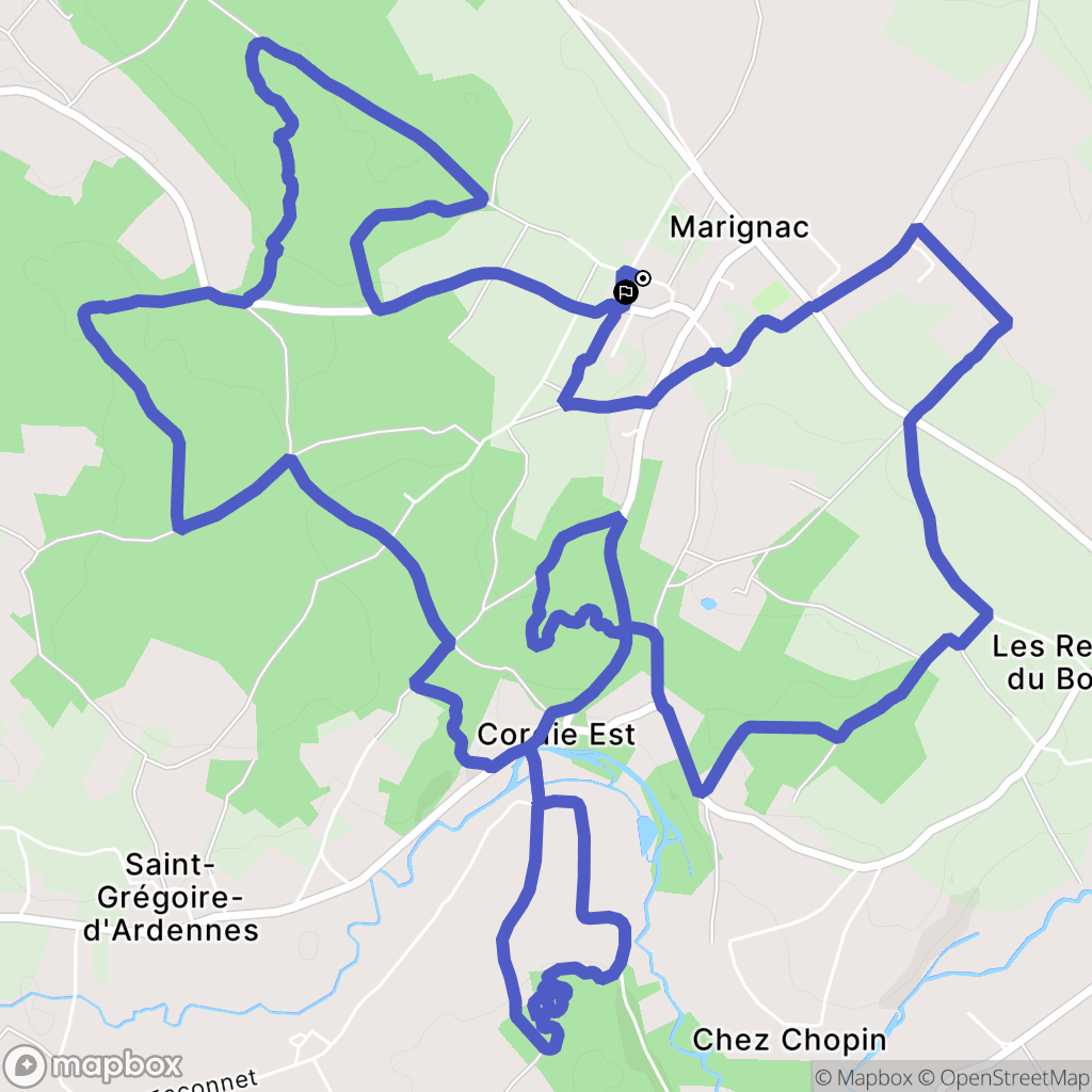 Marignac : carte du parcours de randonnée - France