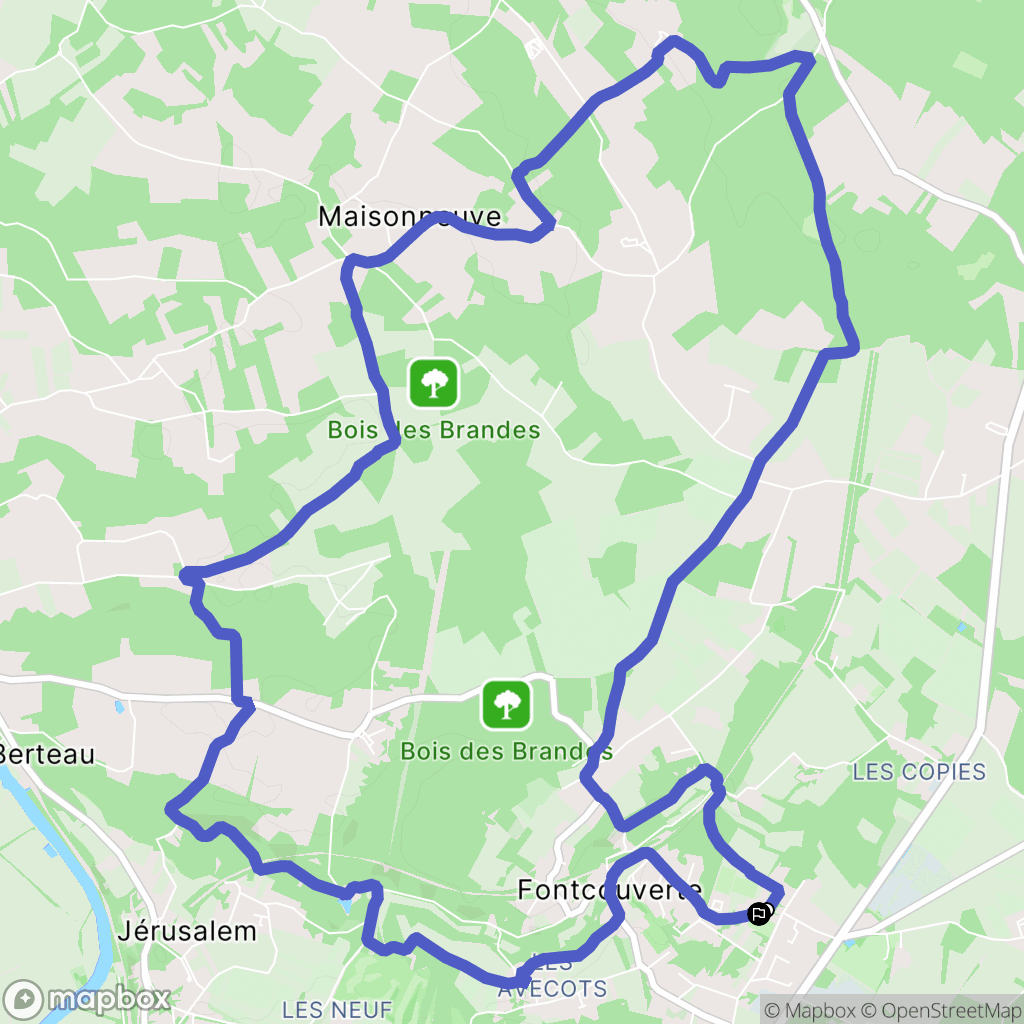 Fontcouverte : carte du parcours de randonnée - France