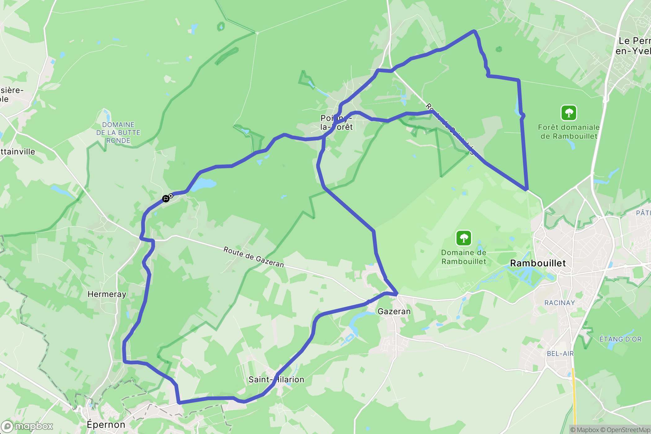 Hermeray : carte du parcours de randonnée - France