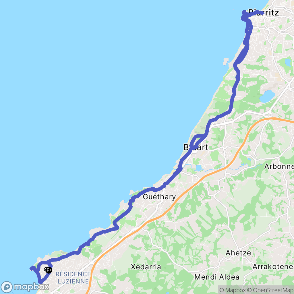 Saint-Jean-de-Luz : carte du parcours de randonnée - France