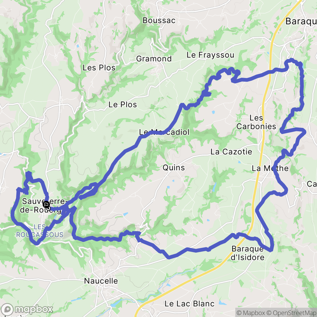 Sauveterre-de-Rouergue : carte du parcours de randonnée - France