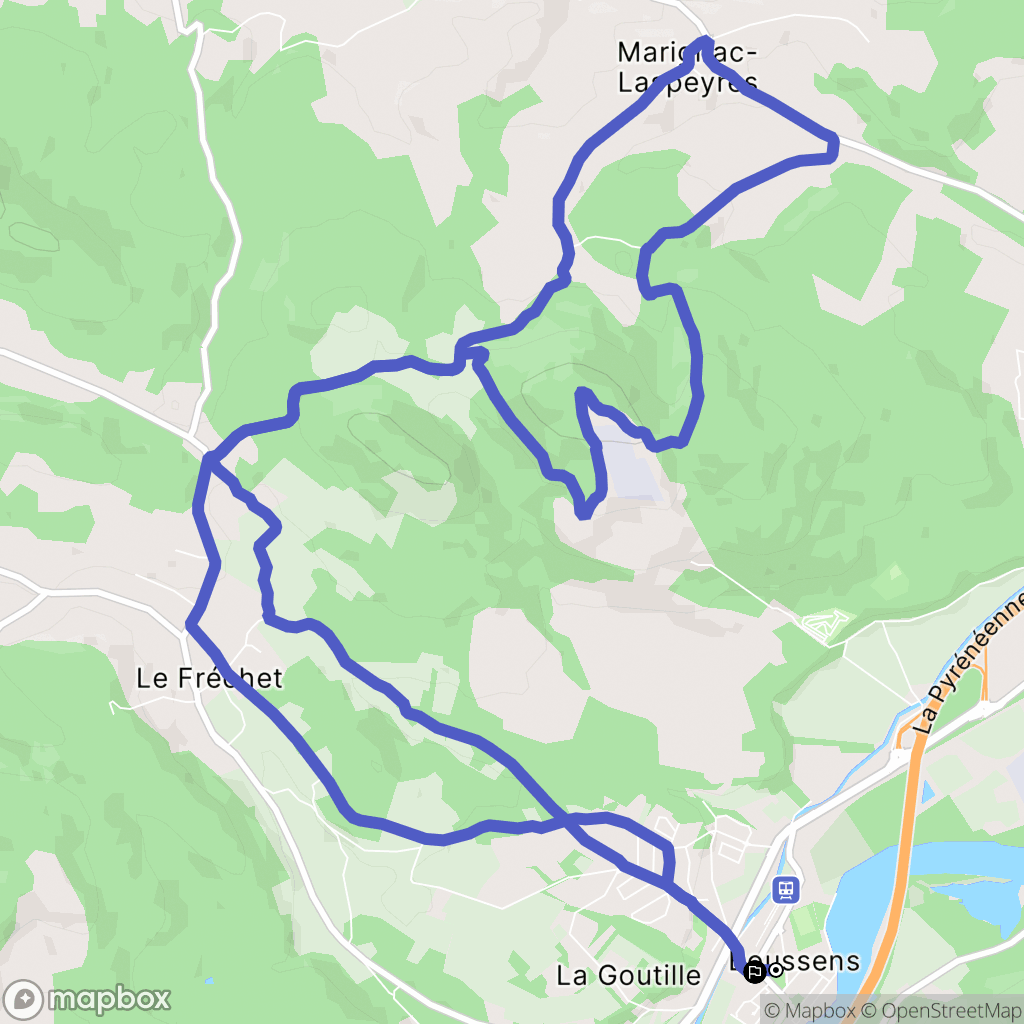 Boussens : carte du parcours de randonnée - France