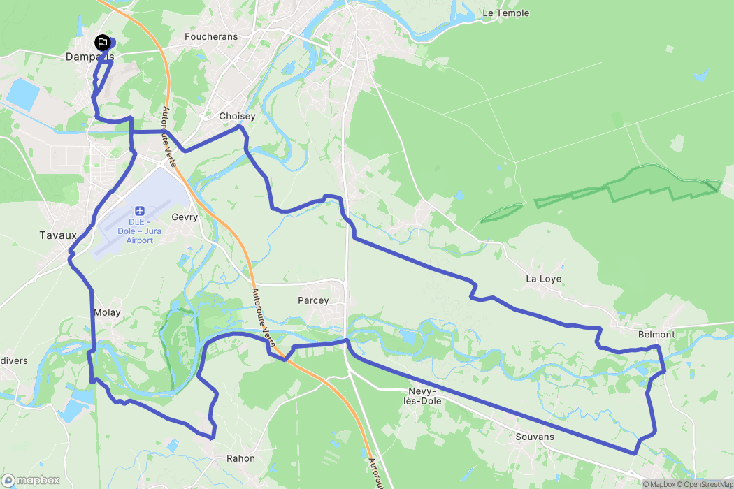 Damparis : carte du parcours de randonnée - France