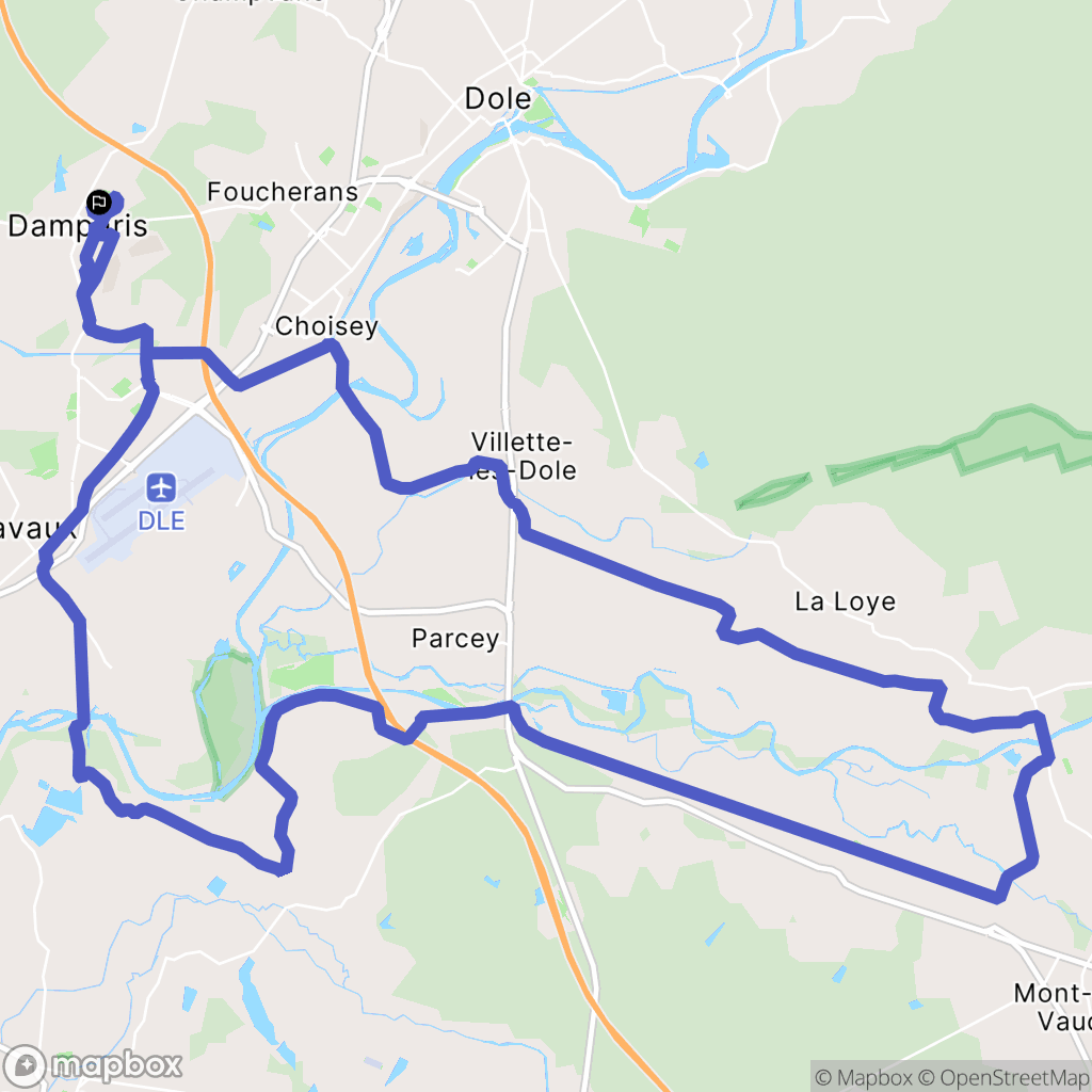 Damparis : carte du parcours de randonnée - France
