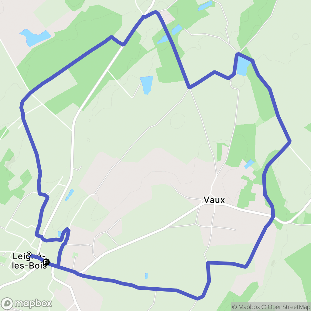 Leigné-les-Bois : carte du parcours de randonnée - France