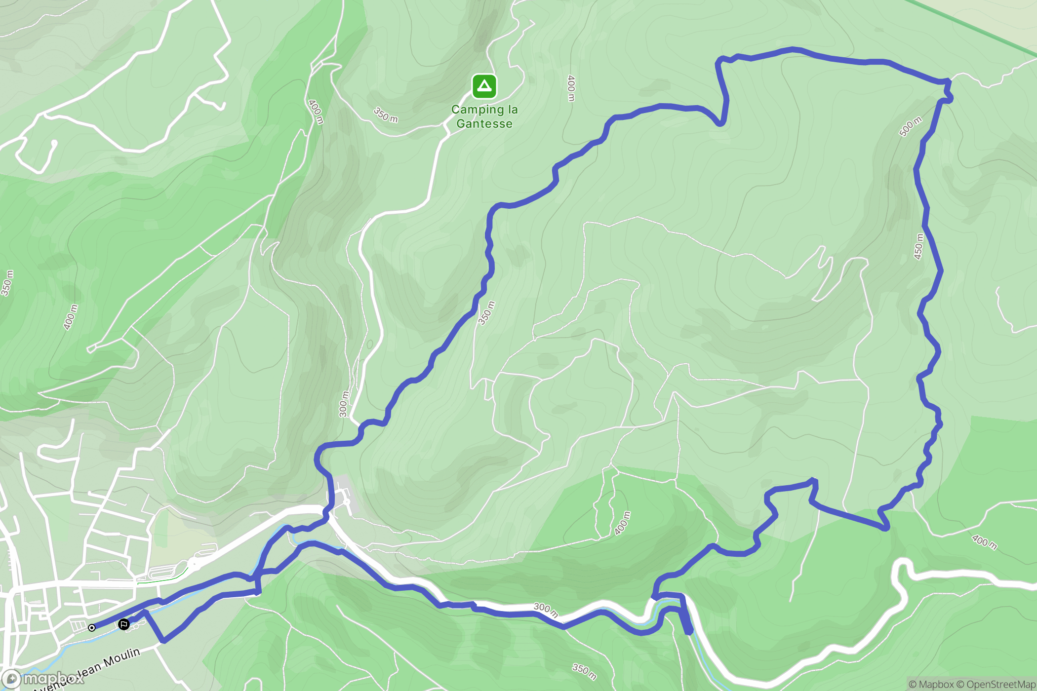 Saint-Zacharie : carte du parcours de randonnée - France