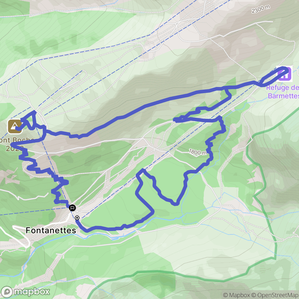 Pralognan-la-Vanoise : carte du parcours de randonnée - France