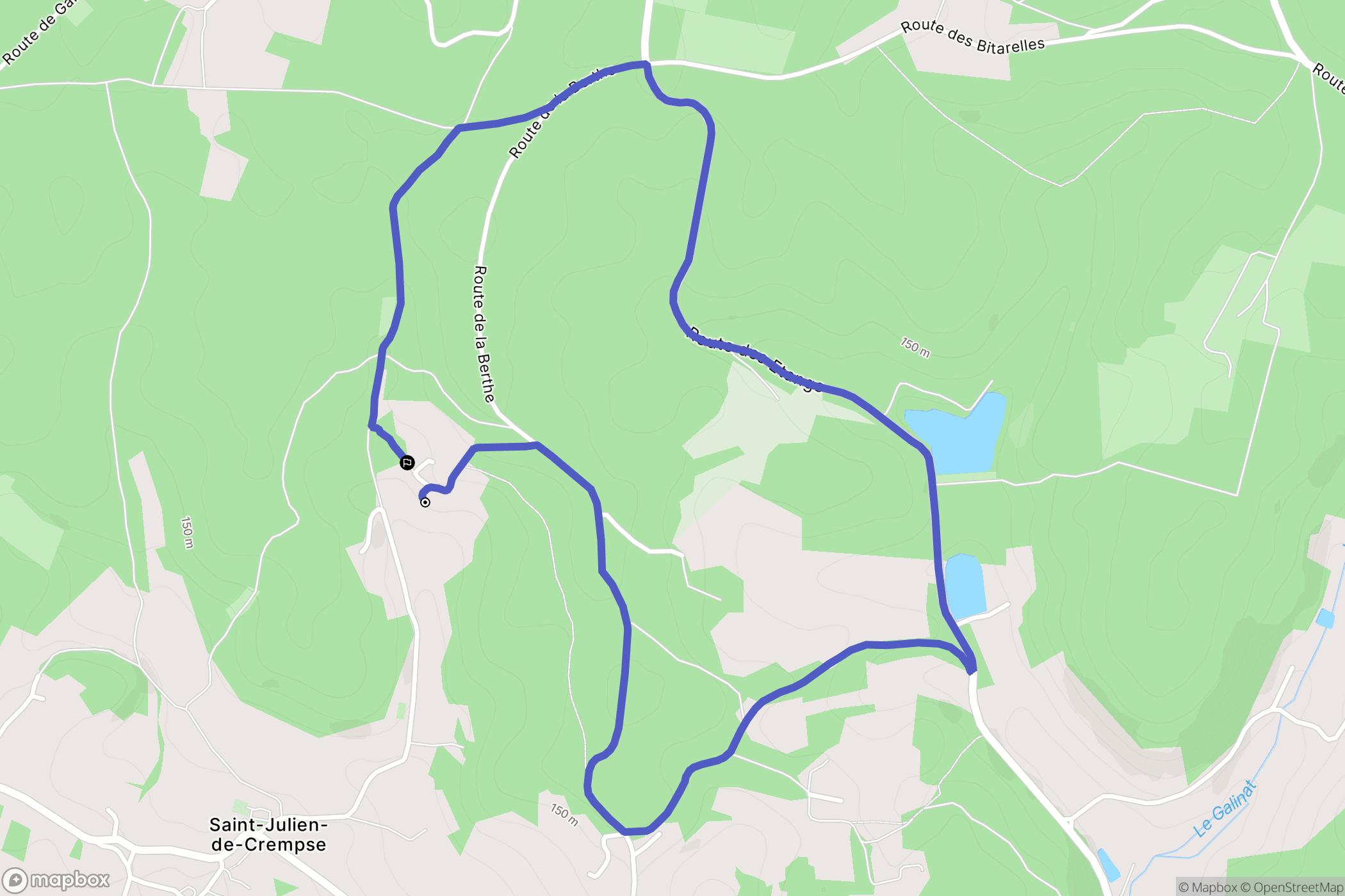 Eyraud-Crempse-Maurens : carte du parcours de randonnée - France