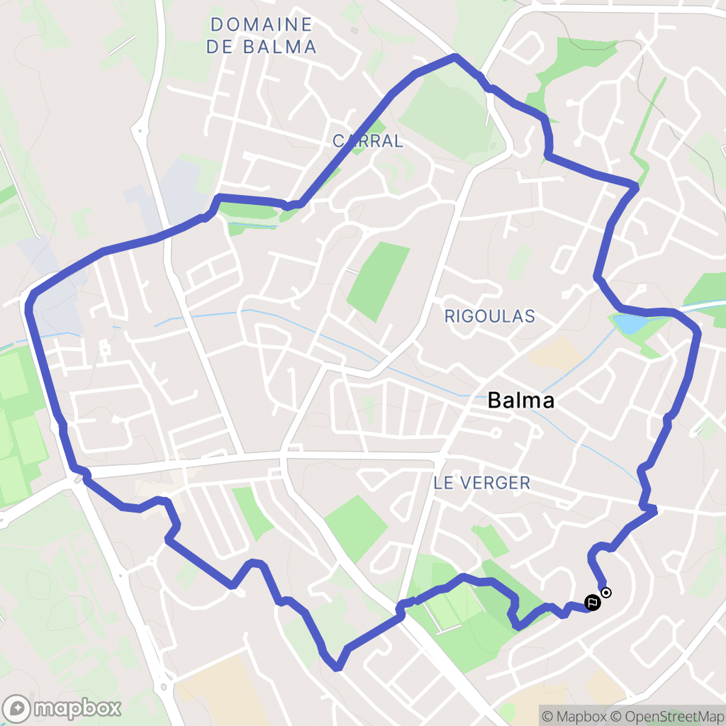 Balma : carte du parcours de randonnée - France