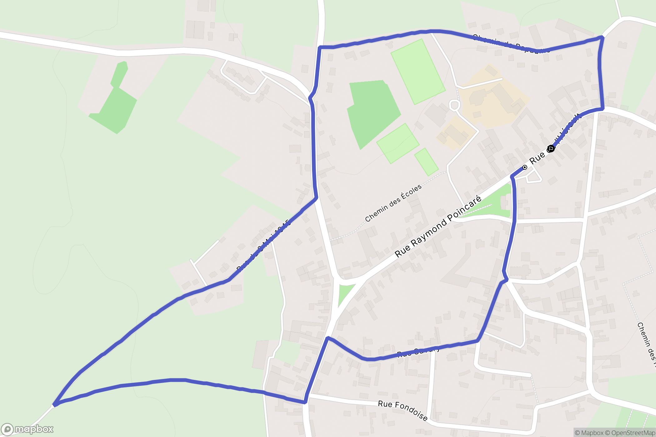 Bertincourt : carte du parcours de randonnée - France
