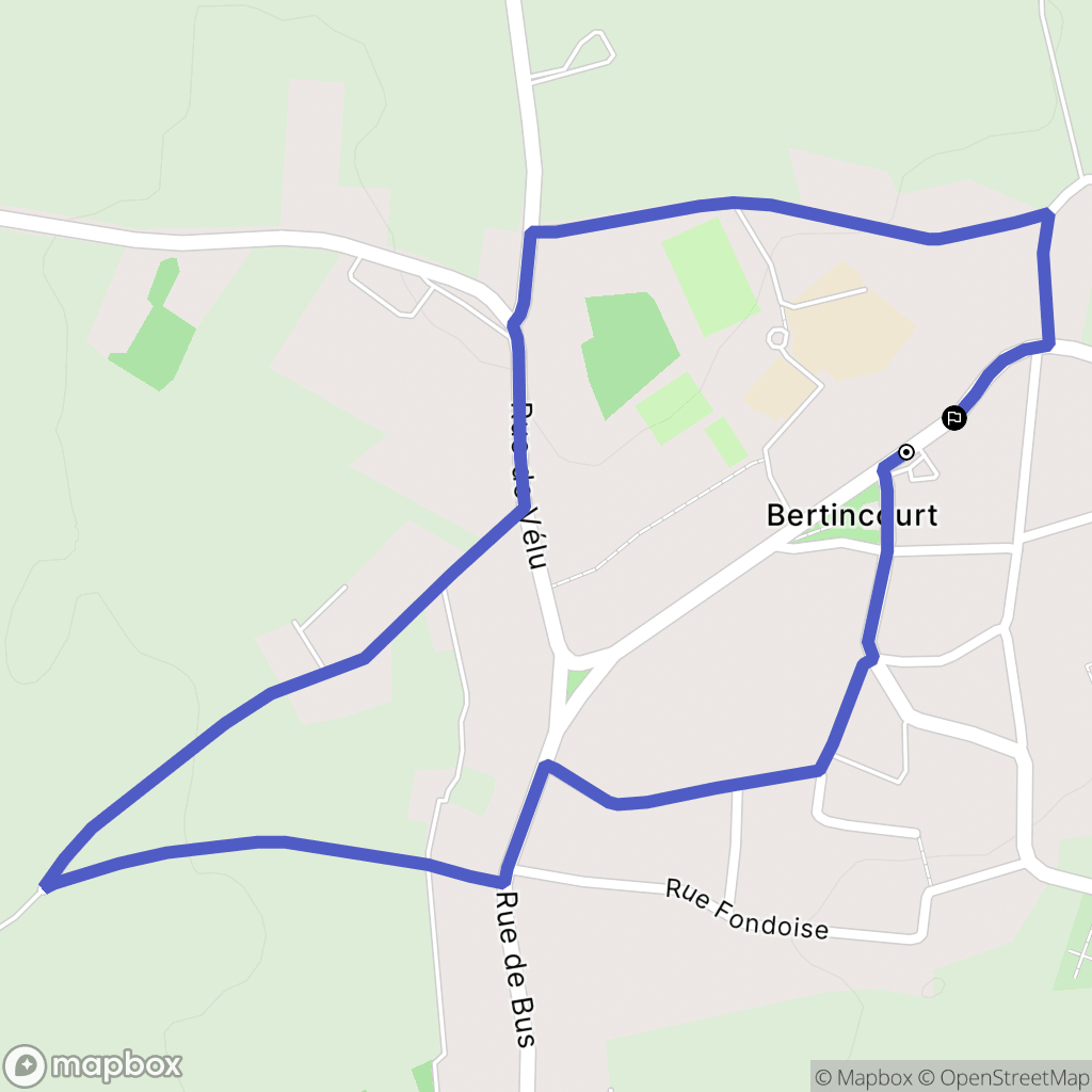 Bertincourt : carte du parcours de randonnée - France