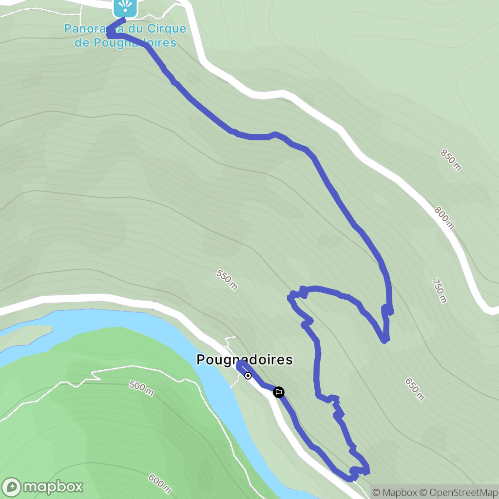 Gorges du Tarn Causses : carte du parcours de randonnée - France