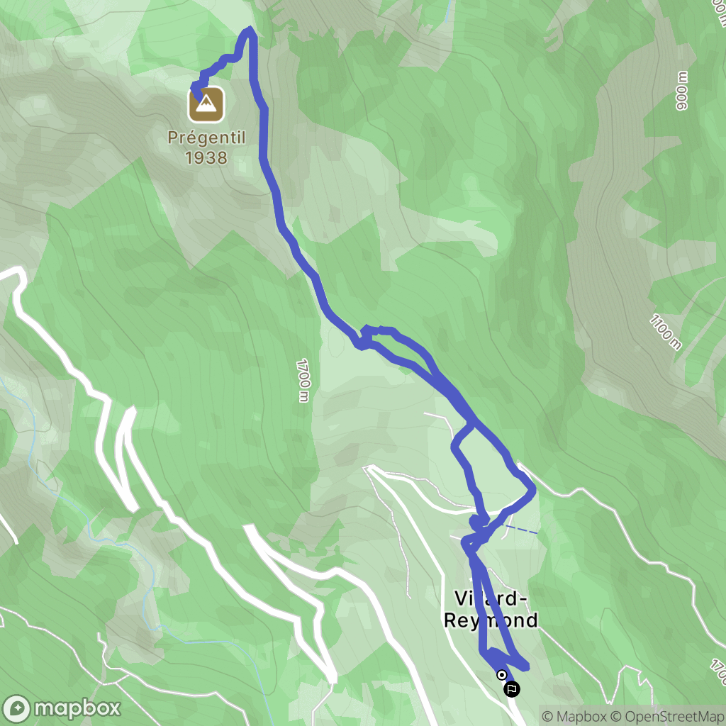 Villard-Reymond : carte du parcours de randonnée - France