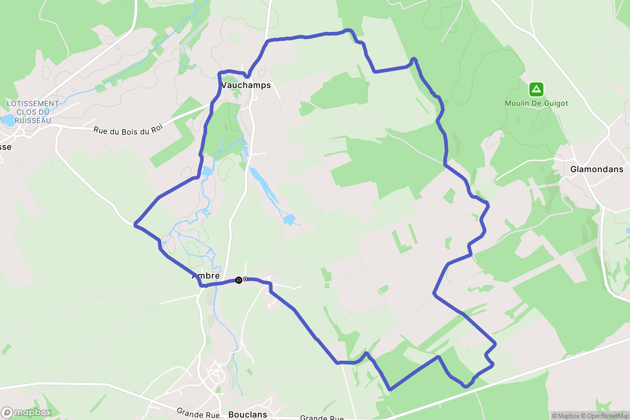 Bouclans : carte du parcours de randonnée - France
