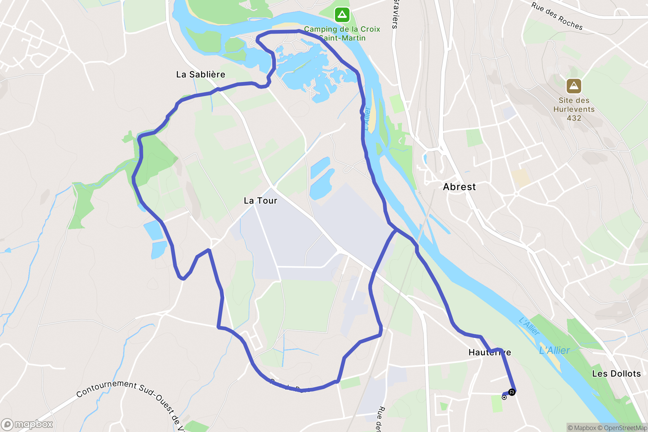 Hauterive : carte du parcours de randonnée - France