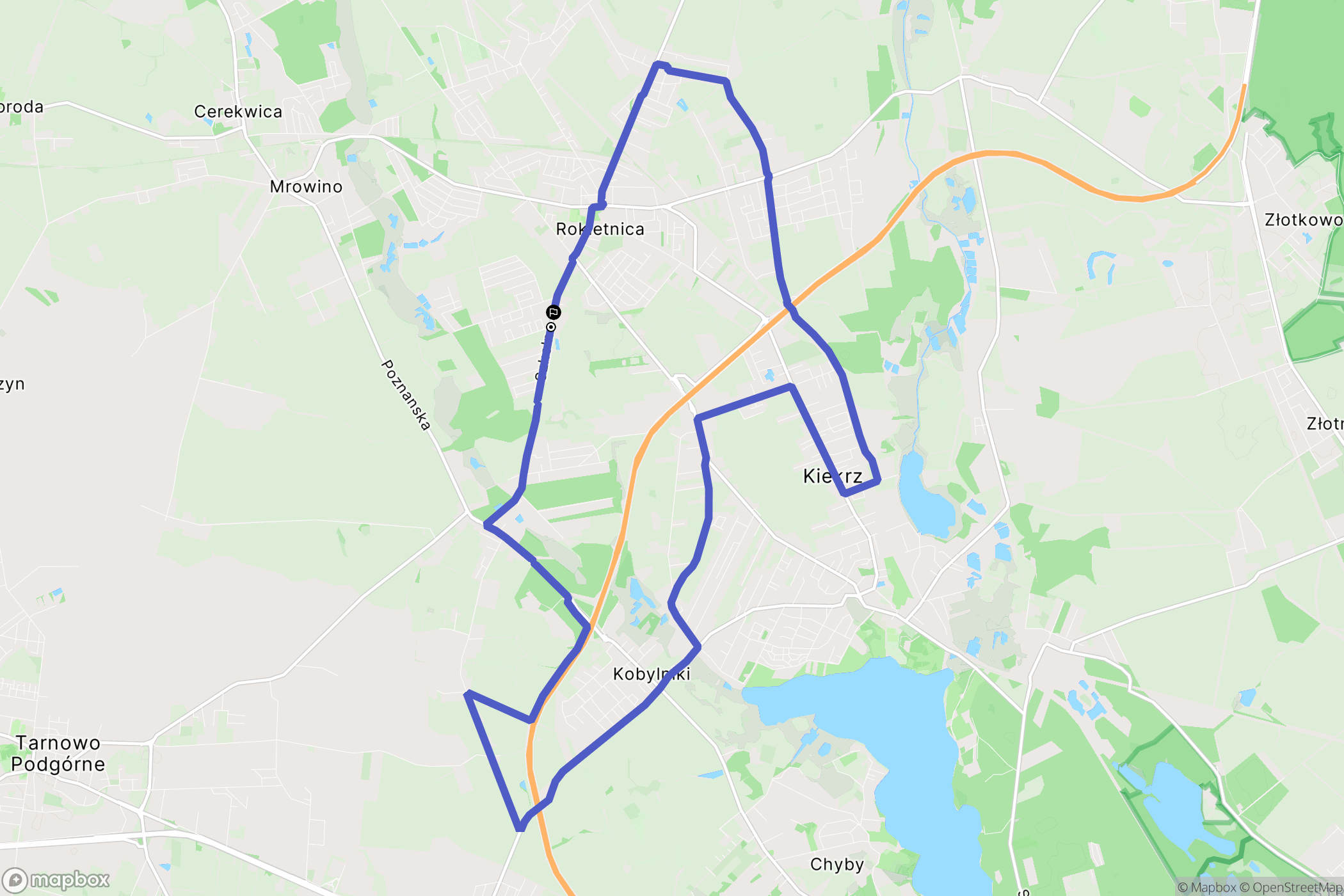 Rokietnica: mapa trasy - Poland