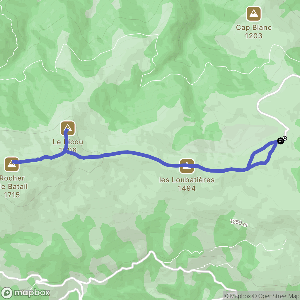 Montoulieu : carte du parcours de randonnée - France